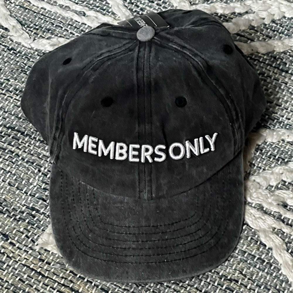 Members Only dad hat stonewashed black NWT